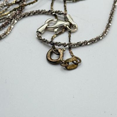 LOT 266J: Three Sterling Silver Chain Necklaces - 15", 20", 24" (6.45g)