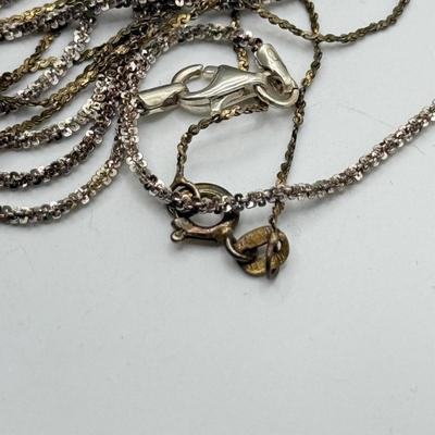 LOT 266J: Three Sterling Silver Chain Necklaces - 15", 20", 24" (6.45g)
