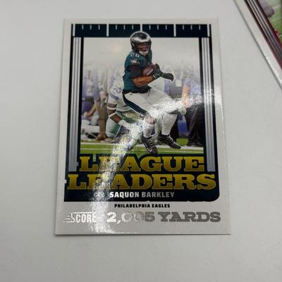 LOT 270J: Collection of Sports Cards: Saquon Barkley NFL Philadelphia Eagles League Leaders, more Football & Baseball