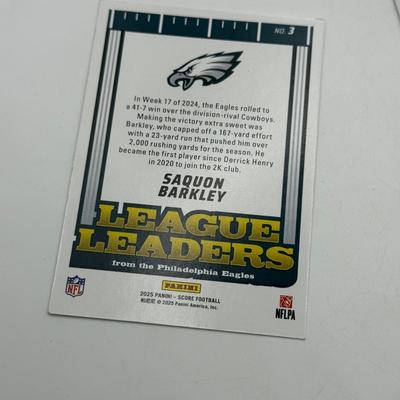 LOT 270J: Collection of Sports Cards: Saquon Barkley NFL Philadelphia Eagles League Leaders, more Football & Baseball