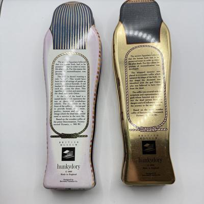 LOT 271K: British Museum Sarcophagi Tins & Brighton Folk Art Heart Tin