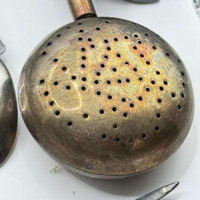 LOT 272L: Wilton Mount Joy Pewter Pitcher full of Silver Plate, Stainless & More Utensils