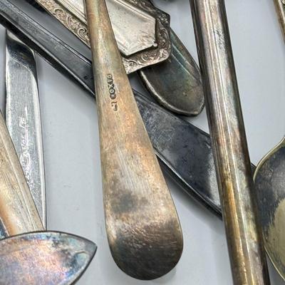 LOT 272L: Wilton Mount Joy Pewter Pitcher full of Silver Plate, Stainless & More Utensils