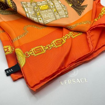 LOT 272L: Orange Versace Bag Scarf w/ Box