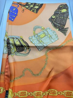 LOT 272L: Orange Versace Bag Scarf w/ Box