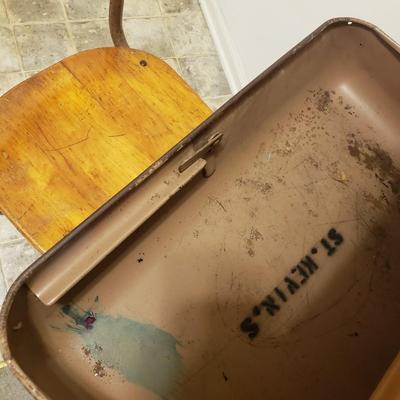 LOT 278L: Vintage School Desk with Swivel Seat- St, Kevin's