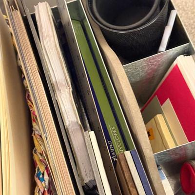 LOT 282L: Office Supplies, Large Crochet Hooks, Buckets & More