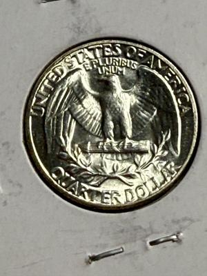 1954-P UNCIRCULATED CONDITION WASHINGTON SILVER QUARTER AS PICTURED.