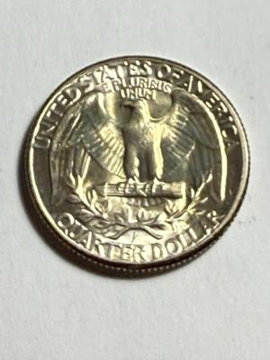 1948-P AU58 CONDITION WASHINGTON SILVER QUARTER AS PICTURED.