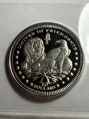 British Virgin Islands- Elizabeth II 2007 Silver 0.925 Proof 10 Dollar Coin as Pictured.