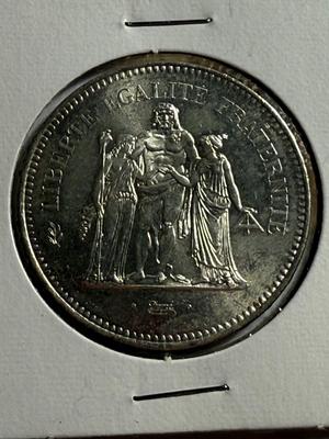 France 1976 50 Francs Silver Coin 50 Fr. Uncirculated Silver Coin as Pictured.