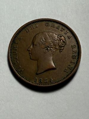 1854 Canadian Half Penny New Brunswick Copper Token in Circulated Condition as Pictured.