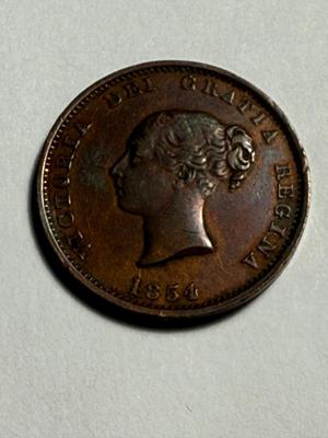 1854 Canadian Half Penny New Brunswick Copper Token in Circulated Condition as Pictured.