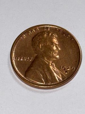 1929-D AU CONDITION/CLEANED LINCOLN CENT AS PICTURED.