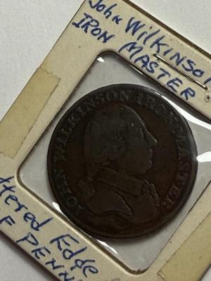Great Britain 1791 John Wilkinson - Iron Master Copper Half Penny Token Heavily Circulated Condition as Pictured.