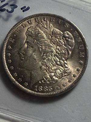1885-O MS63 QUALITY TONED MORGAN SILVER DOLLAR COIN #26 AS PICTURED.