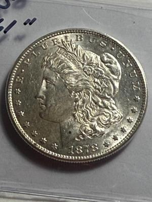 1878-S MS60/61 QUALITY MORGAN SILVER DOLLAR COIN #25 AS PICTURED.