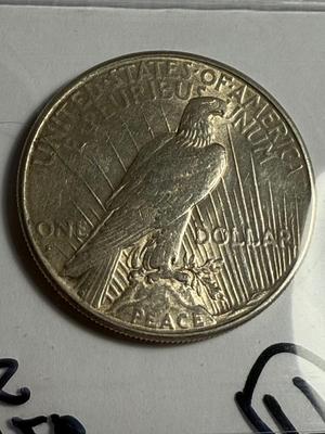 1926-S CIRCULATED CONDITION PEACE SILVER DOLLAR COIN #17 AS PICTURED.