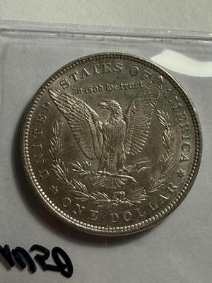 1896-P AU50 QUALITY MORGAN SILVER DOLLAR AS PICTURED COIN #10.