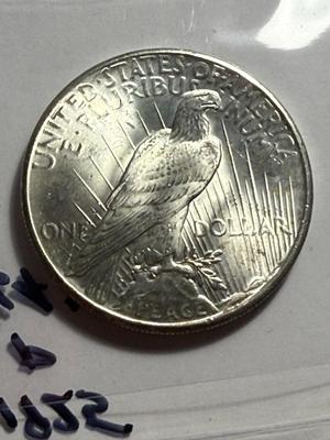 1925-P MS64+/UNCIRCULATED CONDITION PEACE SILVER DOLLAR COIN #6 AS PICTURED.