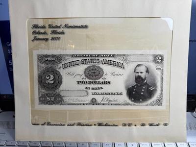 2001 FUN ORLANDO, FLORIDA $2 SOUVENIR SHOW CURRENCY CARD IN ORIGINAL ENVELOPE AS PICTURED.