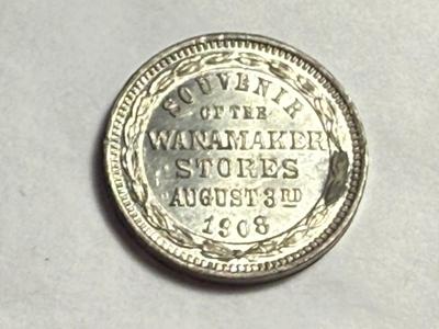 1908 Souvenir of the Wanamaker Stores at The Sign of Leadership Token Philadelphia Pennsylvania as Pictured.
