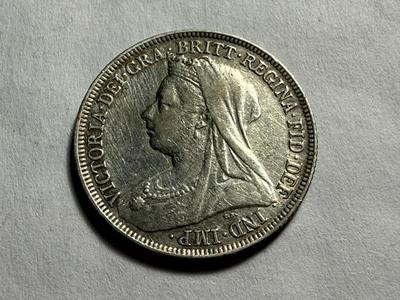 1894 Great Britain United Kingdom QUEEN VICTORIA Shilling Silver Coin VF Condition/Cleaned as Pictured.