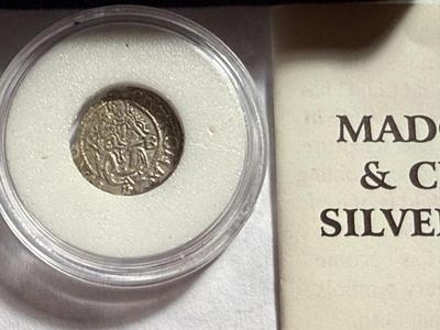 GENUINE HUNGARY 16TH CENTURY MADONNA & CHILD SILVER COIN AS PICTURED.