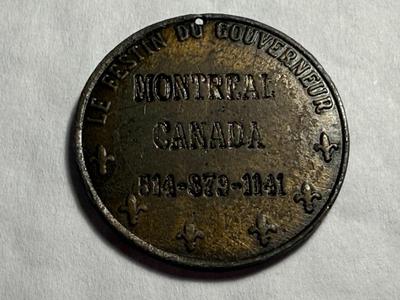 LE FESTIN DU GOUVERNEUR FORT STE-HELENE MONTREAL CANADA SOUVENIR TOKEN AS PICTURED.