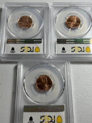 3-PCGS CERTIFIED 2013 MS66 RED SHIELD/LINCOLN CENTS AS PICTURED.