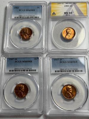 4-ASSORTED PCGS & ANACS CERTIFIED COIN LOTS AS PICTURED.