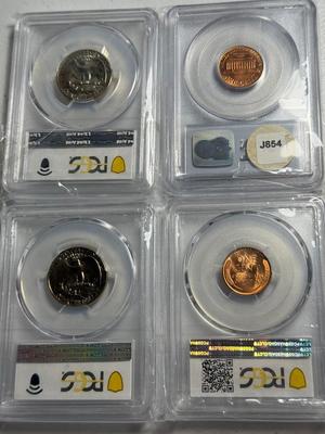 4-ASSORTED PCGS CERTIFIED COIN LOTS AS PICTURED.
