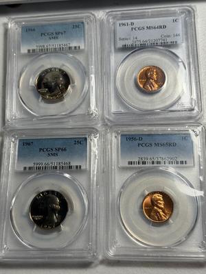 4-ASSORTED PCGS CERTIFIED COIN LOTS AS PICTURED.