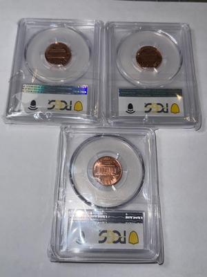 (3) PCGS CERTIFIED 2000-D MS66 RED CHOICE CONDITION LINCOLN CENT LOT AS PICTURED.