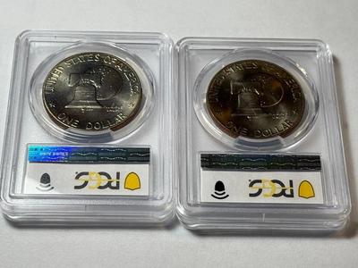 (2) PCGS CERTIFIED 1976-P TYPE-2 MS65 CHOICE CONDITION EISENHOWER DOLLAR LOT AS PICTURED.