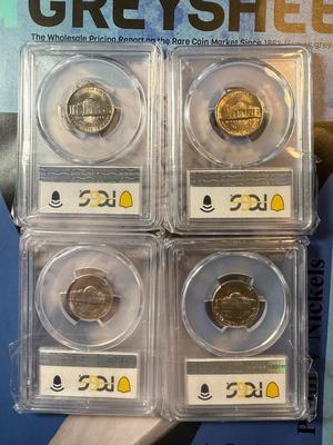(4) PCGS CERTIFIED 2-1960-D MS65, 1-1969-D MS64, & 1-1970-D MS65 COINS AS PICTURED.