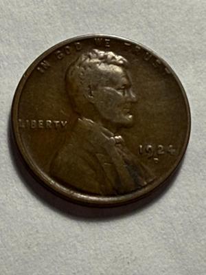 1924-D VG/FINE CONDITION SCARCE DATE LINCOLN CENT AS PICTURED.