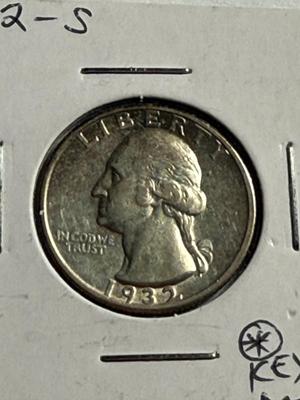 1932-S Very Fine Condition Lightly Cleaned & Toned Key Date Washington Quarter as Pictured.