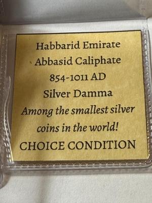 (Lot of 8 Coins) Habbari Emirate Silver Damma – 854–1011 AD – Smallest Silver Coins as Pictured.