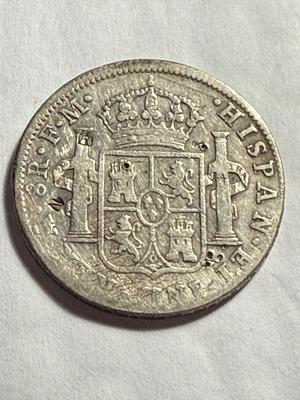Mexico Spanish Colony 1797-FM 8 Reales w/Chopmarks World Silver Coin as Pictured.