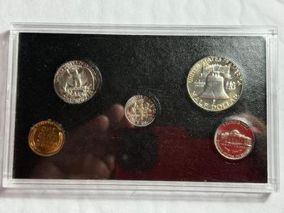 1955 SILVER PROOF SET IN A CUSTOM PLASTIC HOLDER AS PICTURED.
