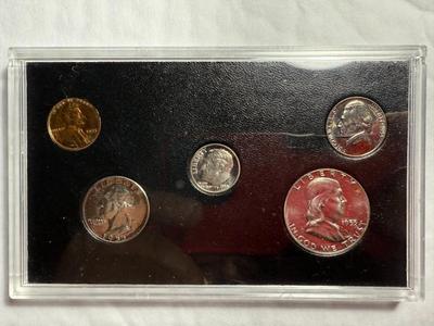 1955 SILVER PROOF SET IN A CUSTOM PLASTIC HOLDER AS PICTURED.
