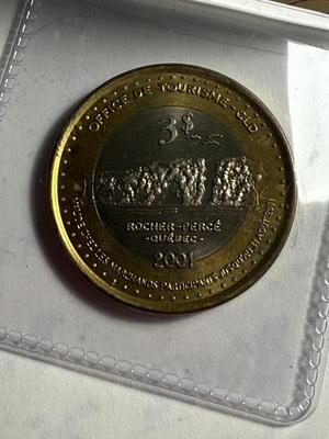 CANADA PORT DANIEL 2001 BI-METALLIC $3 TOKEN MINTAGE-1000 SIGNED BY FRANCIS DUMONT AS PICTURED.