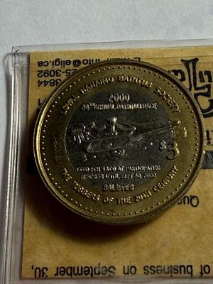 CANADA NANAIMO BC BATHTUB RACES 2000 BI-METALLIC $3 TOKEN MINTAGE-2000 AS PICTURED.