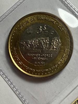 CANADA ST FRANCO DE PABOS 2001 BI-METALLIC $3 TOKEN MINTAGE-1000 SIGNED BY FRANCIS DUMONT AS PICTURED.