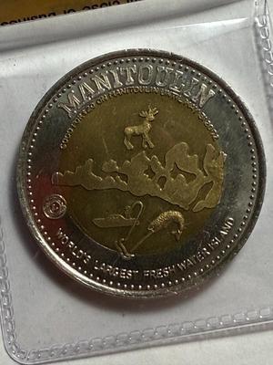 CANADA MANITOULIN 2001/02 BI-METALLIC $20 TOKEN MINTAGE-1000 AS PICTURED.