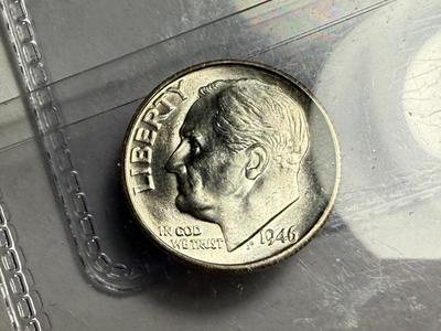 (3) 1946-S CHOICE UNCIRCULATED CONDITION SILVER ROOSEVELT DIMES AS PICTURED.