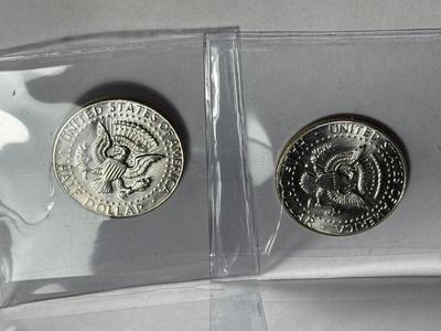 (2) 1970-D CHOICE BU KENNEDY 40% SILVER HALF DOLLARS AS PICTURED.