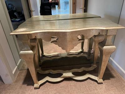 stand alone wooden piece in gold