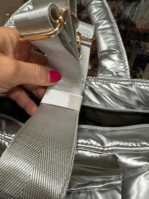brand new Puffy silver tote